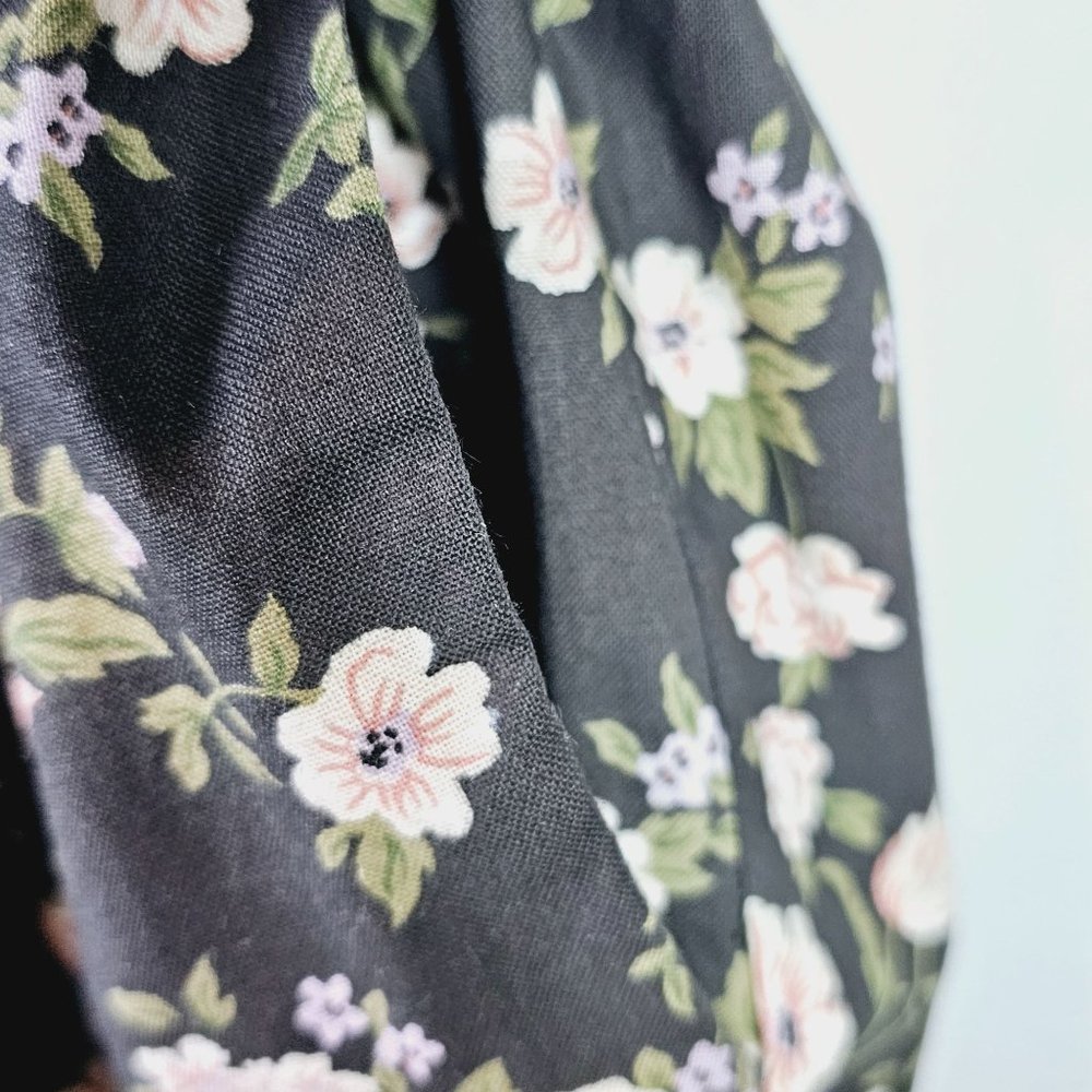 Vintage 1980's Joni Blair Floral Sweetheart Neckline Button-up Jumpsuit - Picture 4 of 12